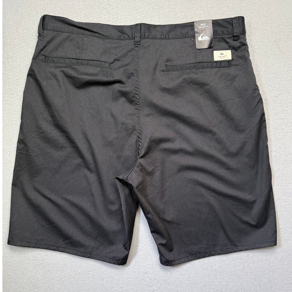 Quiksilver Men's Cotton Relaxed Fit Flat Front chinos shorts Black 40W $65